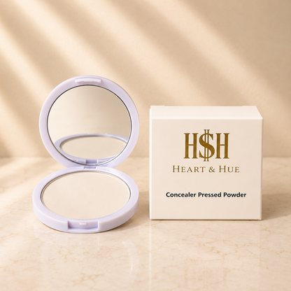 Heart & Hue Organic Concealer Pressed Powder - 22 Shades for Full Coverage