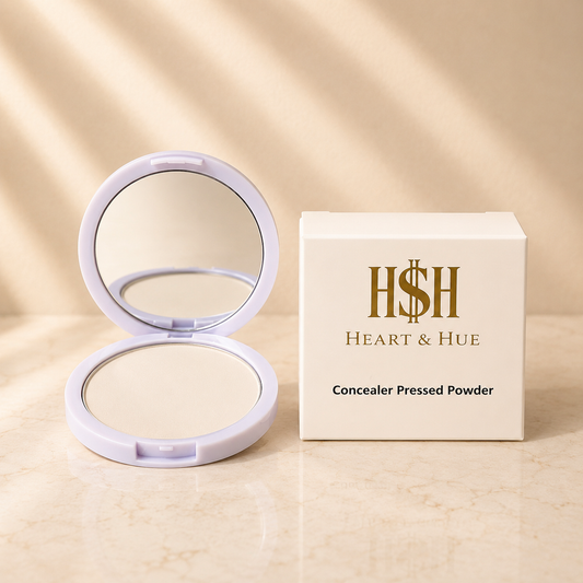 Heart & Hue Organic Concealer Pressed Powder - 22 Shades for Full Coverage