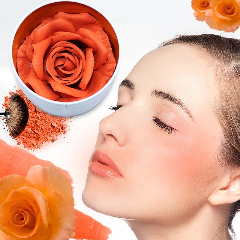 Heart & Hue Shinning Highlighter Blusher Long Lasting Cheek Contour Rouge Flower Petals 3D Rose Blush