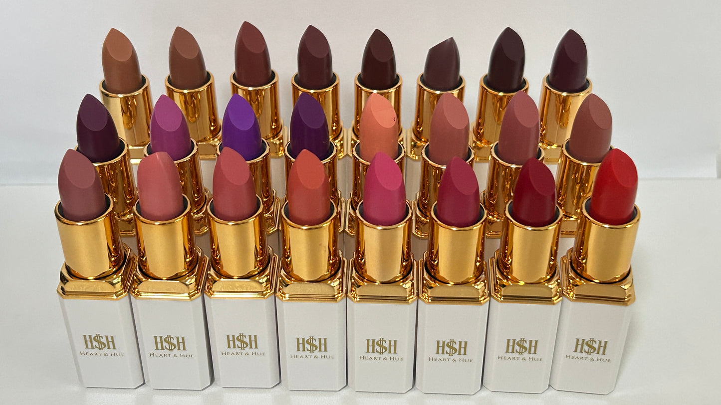 Heart & Hue Natural Matte Lipstick – 24 Stunning Shades Available