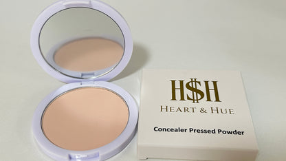 Heart & Hue Organic Concealer Pressed Powder - 22 Shades for Full Coverage